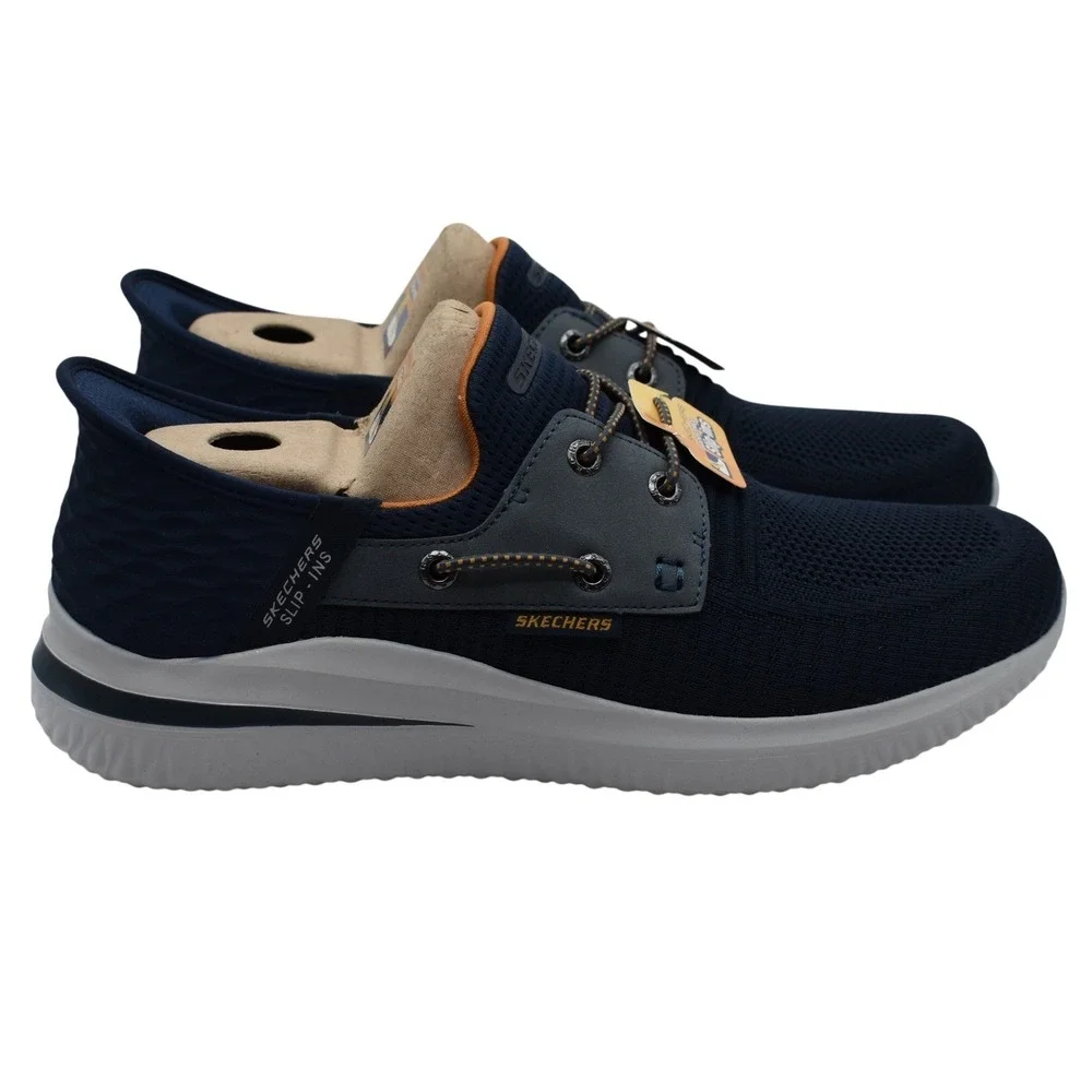 Skechers Delson 3.0 Roth Navy Slip-ins Sneaker Shoe Mens Size 10 Memory Foam NEW